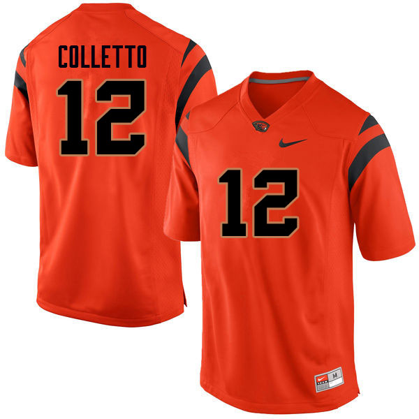 Men #12 Jack Colletto Oregon State Beavers College Football Jerseys Sale-Orange - Click Image to Close